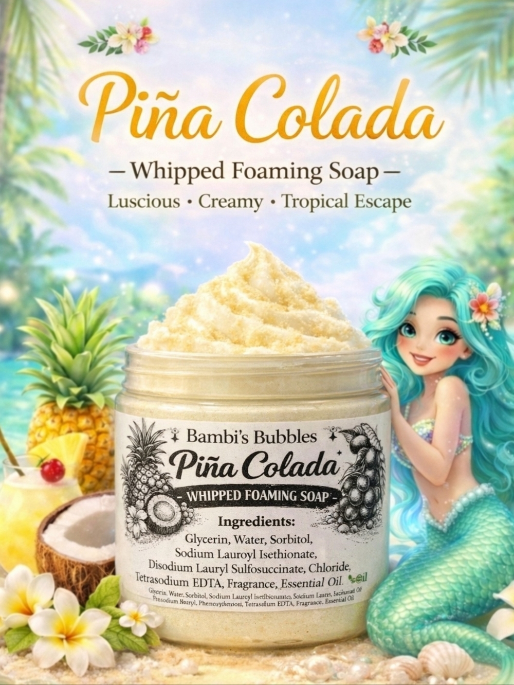 LAST ONE!4oz  Hand Crafted Whipped Glycerin Foaming Soap BASIC BETCH VANILLA - Picture 9 of 11